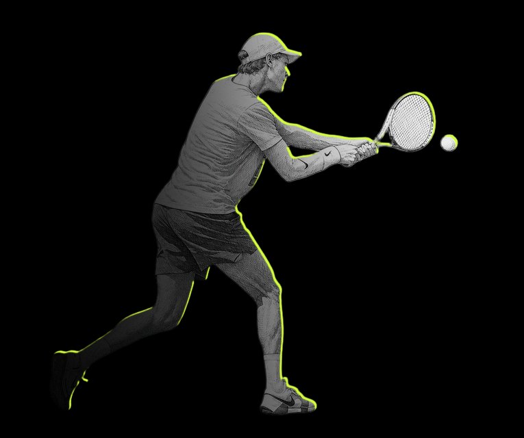 Jannik Sinner's backhand, traced