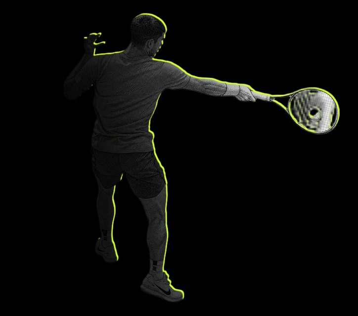 Carlos Alcaraz's forehand, traced